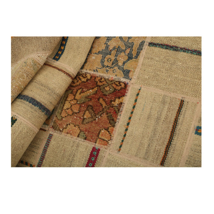 Collage of hand-woven three-meter kilim, embroidered model, code g557349