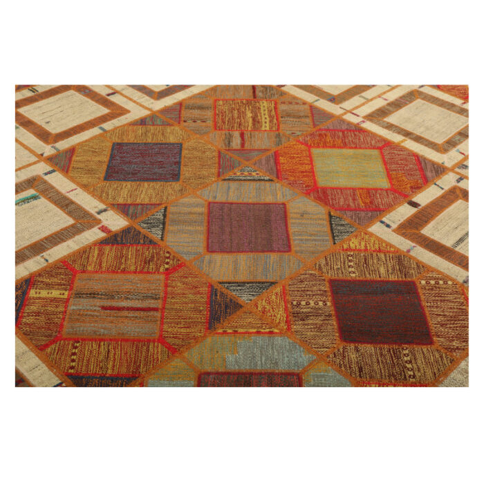 Collage of three-meter hand-woven kilim, embroidered model, code g557347