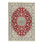 One and a half meter hand-woven carpet, Nain silk flower model, code n543174n