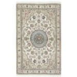 One and a half meter hand-woven carpet, Nain silk flower model, code n543038n