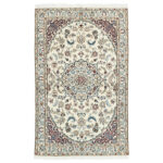 One and a half meter hand-woven carpet, Nain silk flower model, code n543048n