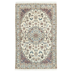 One and a half meter hand-woven carpet, Nain silk flower model, code n543048n