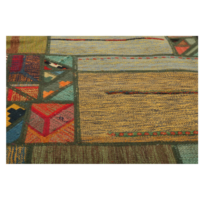 Collage of three-meter hand-woven kilim, embroidered model, code g557363
