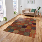 Collage of three-meter hand-woven kilim, embroidered model, code g557350