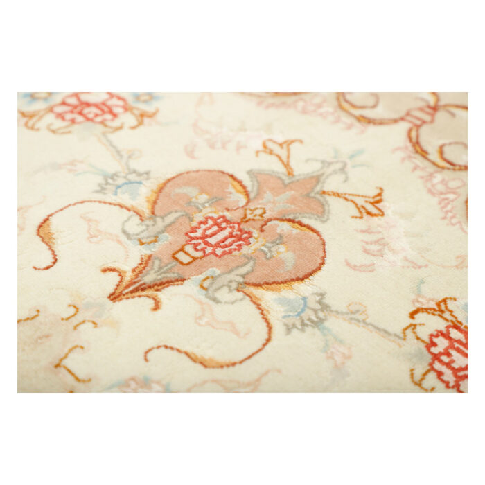 Hand-woven carpet of half and half, Tabriz silk flower and silk model, code h112