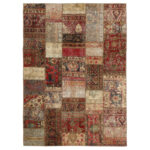 Collage of four-meter hand-woven carpet, embroidered model, code 676r