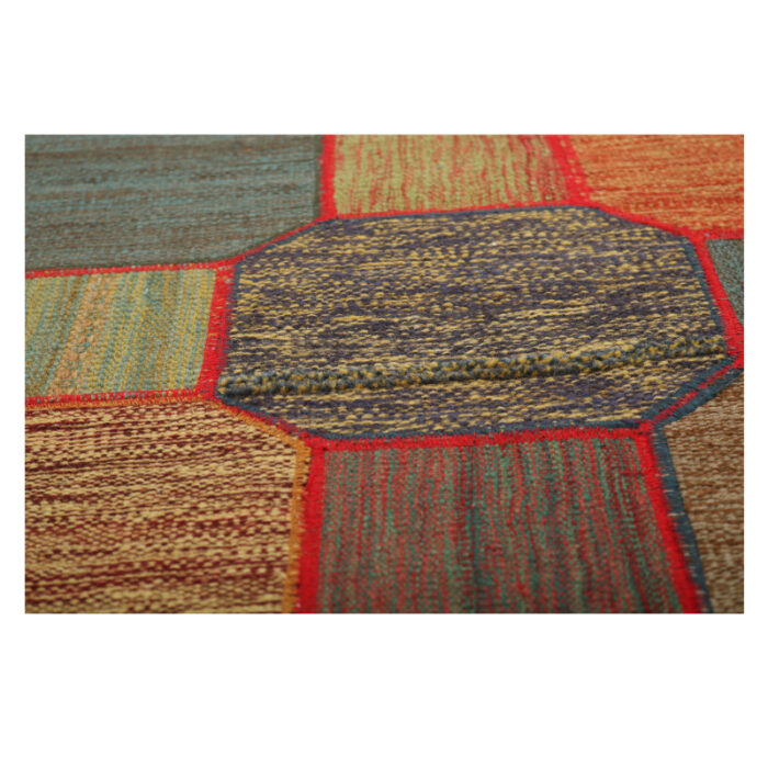 Collage of three-meter hand-woven kilim, embroidered model, code g557343