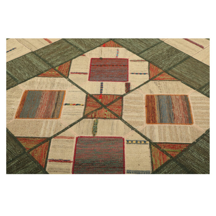 Collage of three-meter hand-woven kilim, embroidered model, code g557360