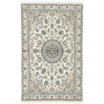 One and a half meter hand-woven carpet, Nain silk flower model, code n543031n
