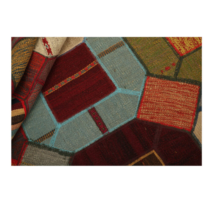 Collage of three-meter hand-woven kilim, embroidered model, code g557341