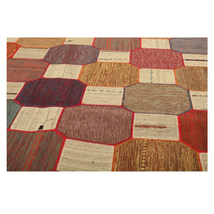 Collage of three-meter hand-woven kilim, embroidered model, code g557368