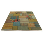 Collage of three-meter hand-woven kilim, embroidered model, code g557363