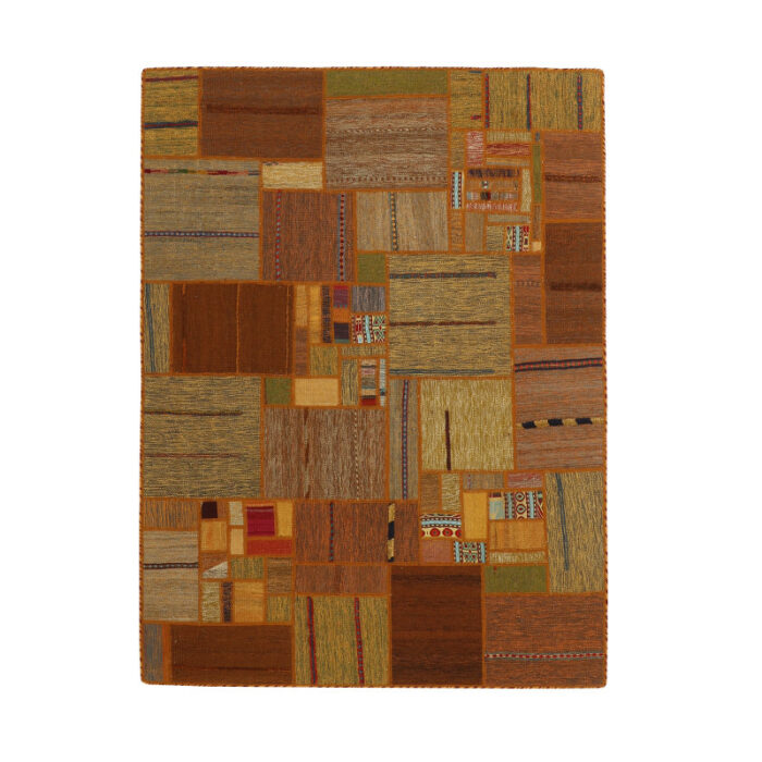 Collage of three-meter hand-woven kilim, embroidered model, code g557351