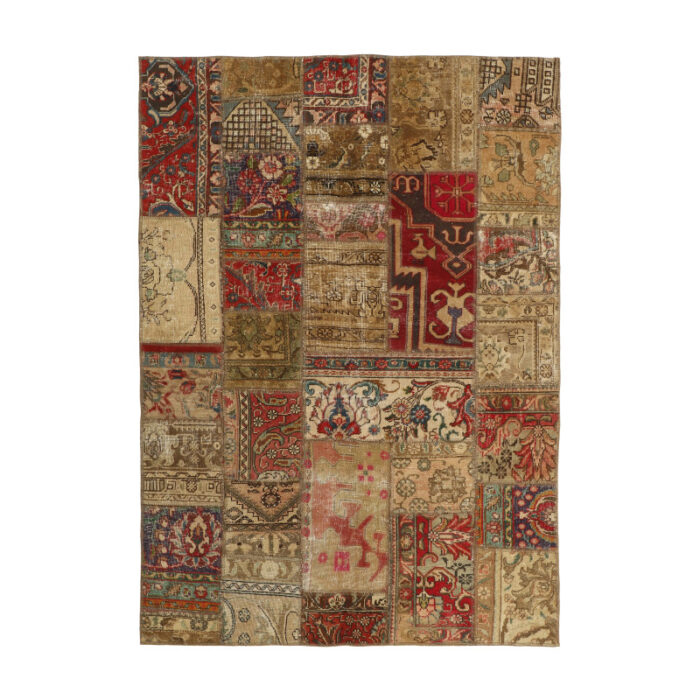 Collage of three-meter hand-woven carpet, embroidered model, code 497r