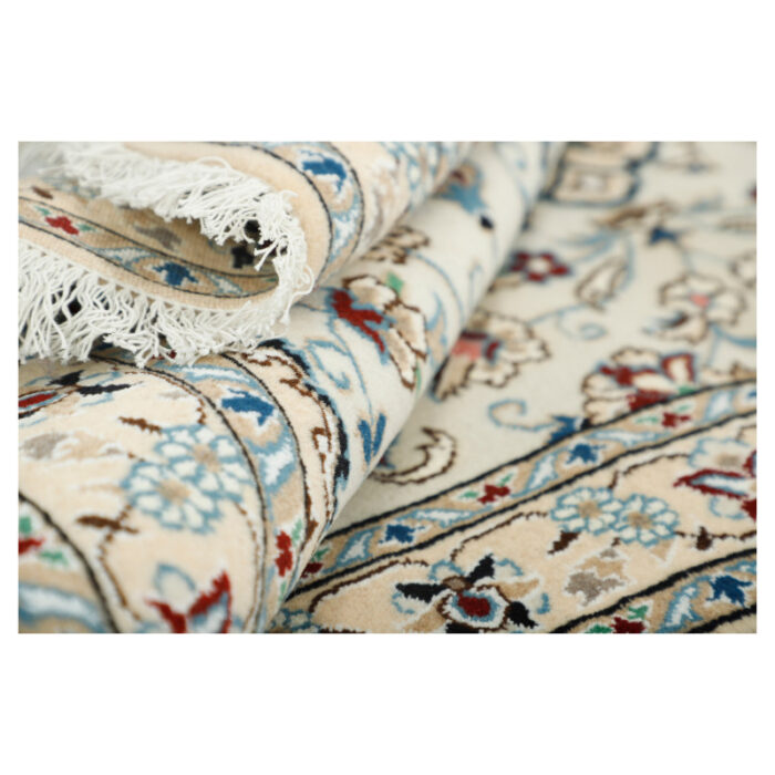 One and a half meter hand-woven carpet, Nain silk flower model, code n543049n