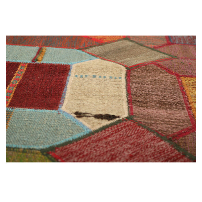Collage of three-meter hand-woven kilim, embroidered model, code g557341