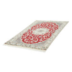 One and a half meter hand-woven carpet, Nain silk flower model, code n543017n