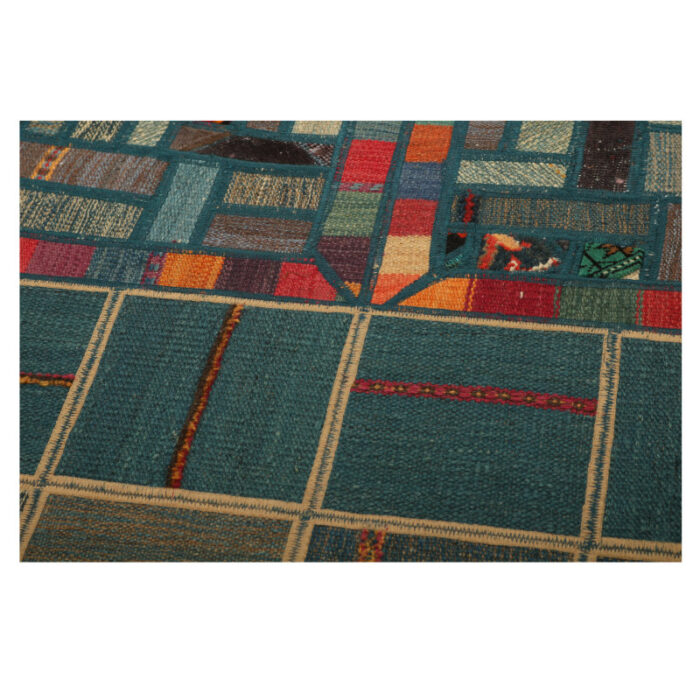Collage of four-meter hand-woven kilim, embroidered model, code g557333