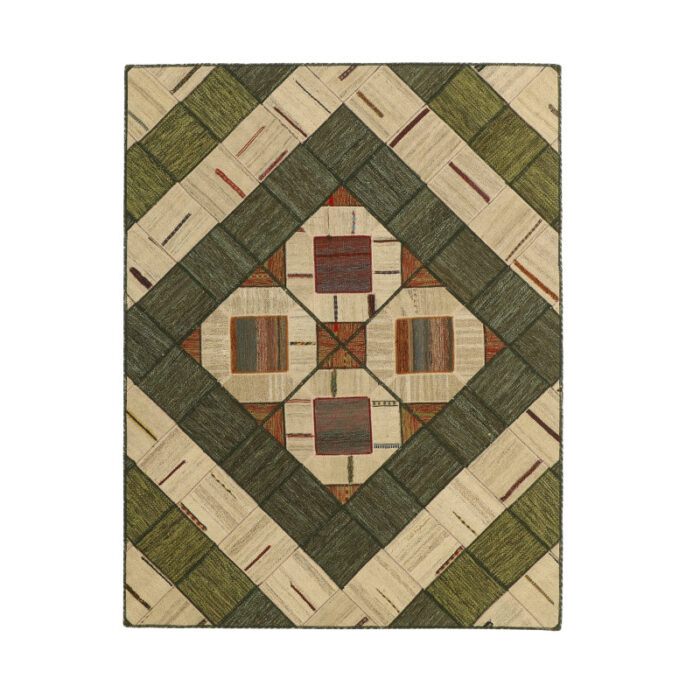 Collage of three-meter hand-woven kilim, embroidered model, code g557360
