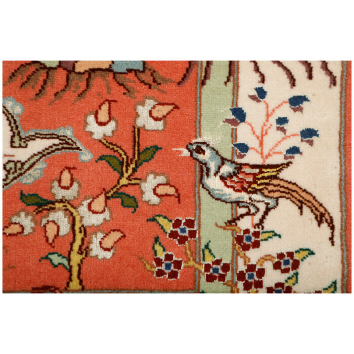 One meter hand-woven carpet, Tabriz silk flower model, code a537791