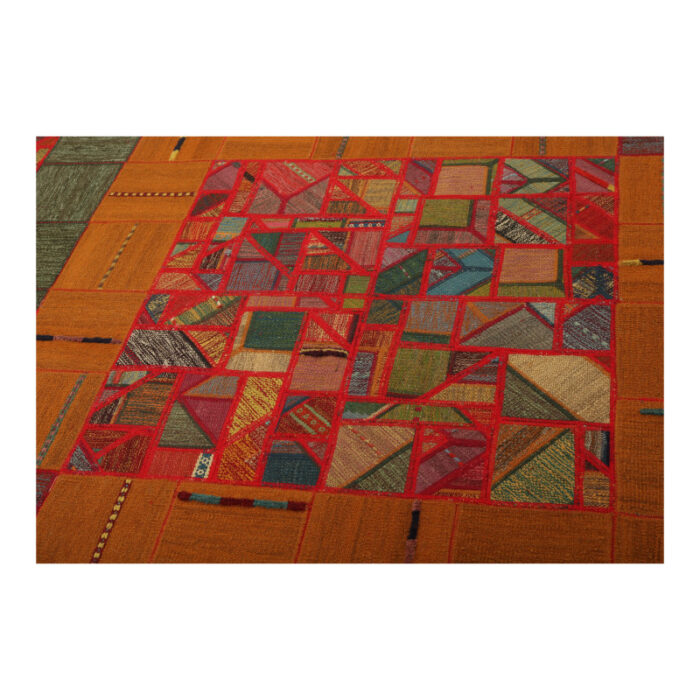 Collage of three-meter hand-woven kilim, embroidered model, code g557345