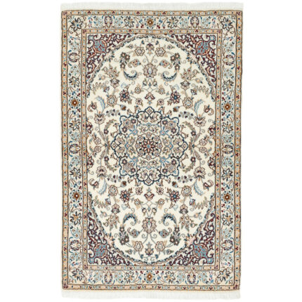 One and a half meter hand-woven carpet, Nain silk flower model, code n543021n