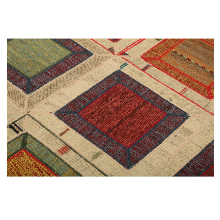 Collage of three-meter hand-woven kilim, embroidered model, code g557348