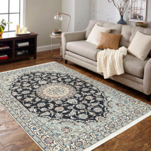 Two-meter hand-woven carpet, model Nain 9-layer silk flower, code n443099