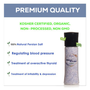 Large Salt mill with 400 grams of Natural Persian Blue salt