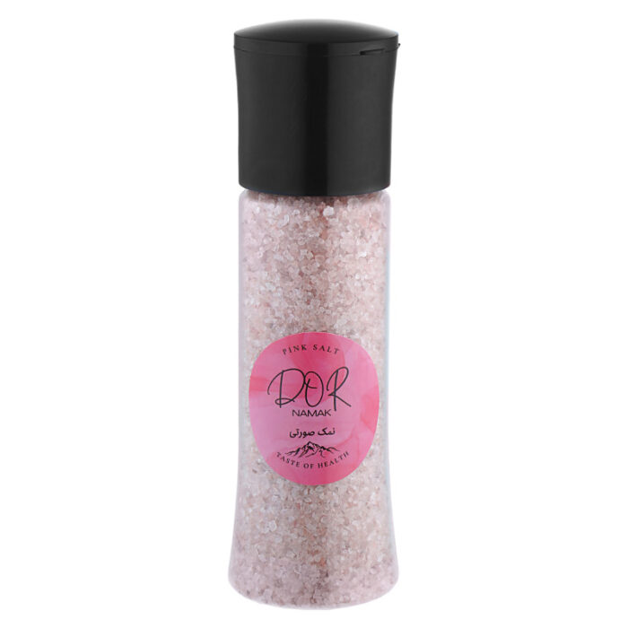 Dor namak, Pink salt, Persian Blue salt and white with a salt mill, 400 grams (14 oz)