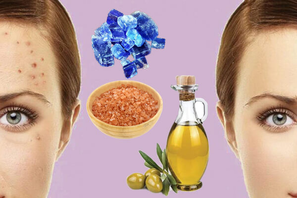 What are the benefits of olive oil and salt for the face