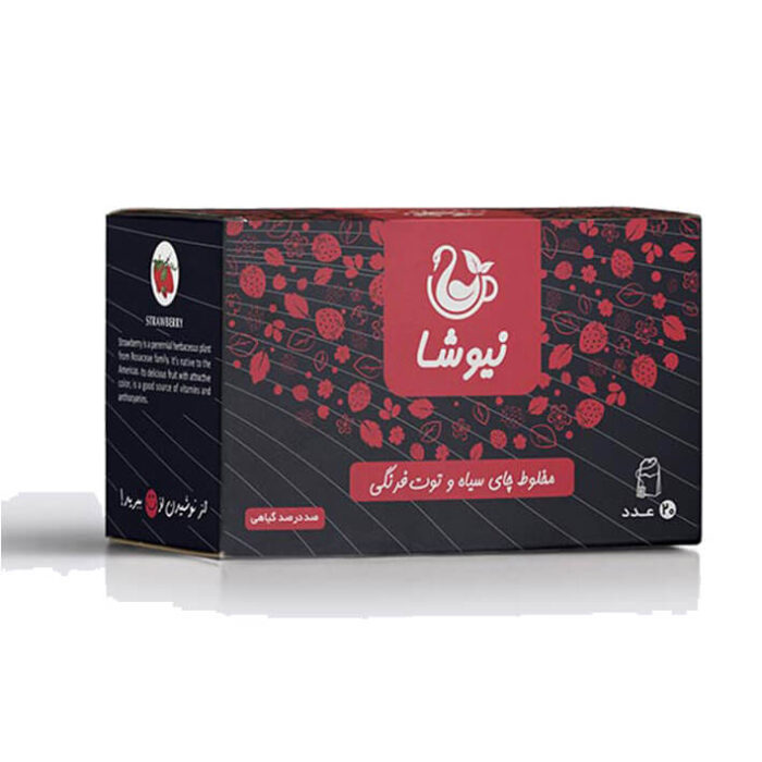 Strawberry and black tea bags, Newsha brand, 20 Tea Bags