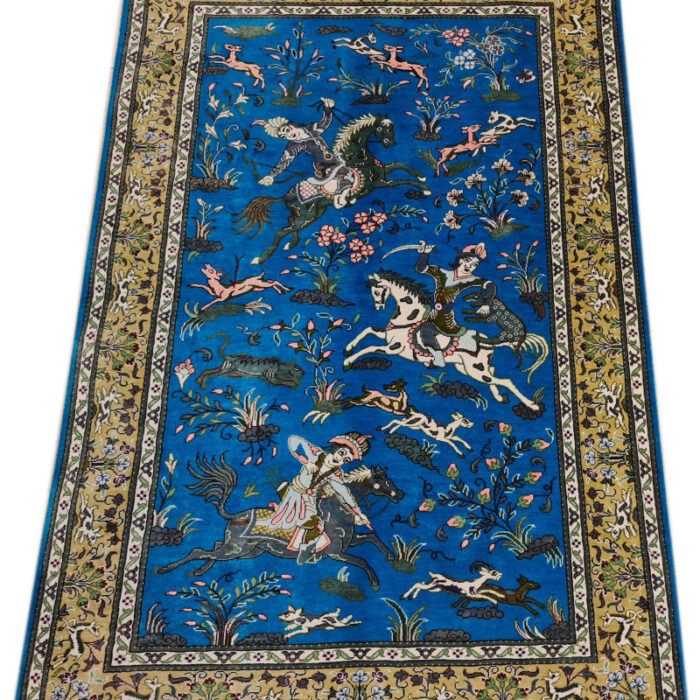 1 m² handwoven Qom Sharifi carpet, code 102030