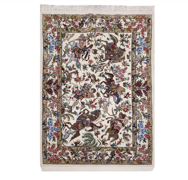 1.5 m² handwoven rug with hunting ground design, model AA121