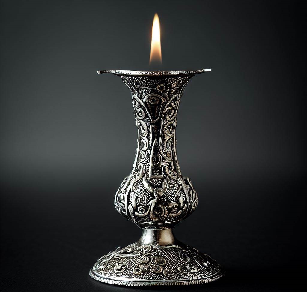 Persian Silver Candle Holder