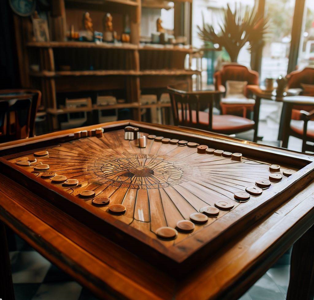 Wooden Backgammon Table