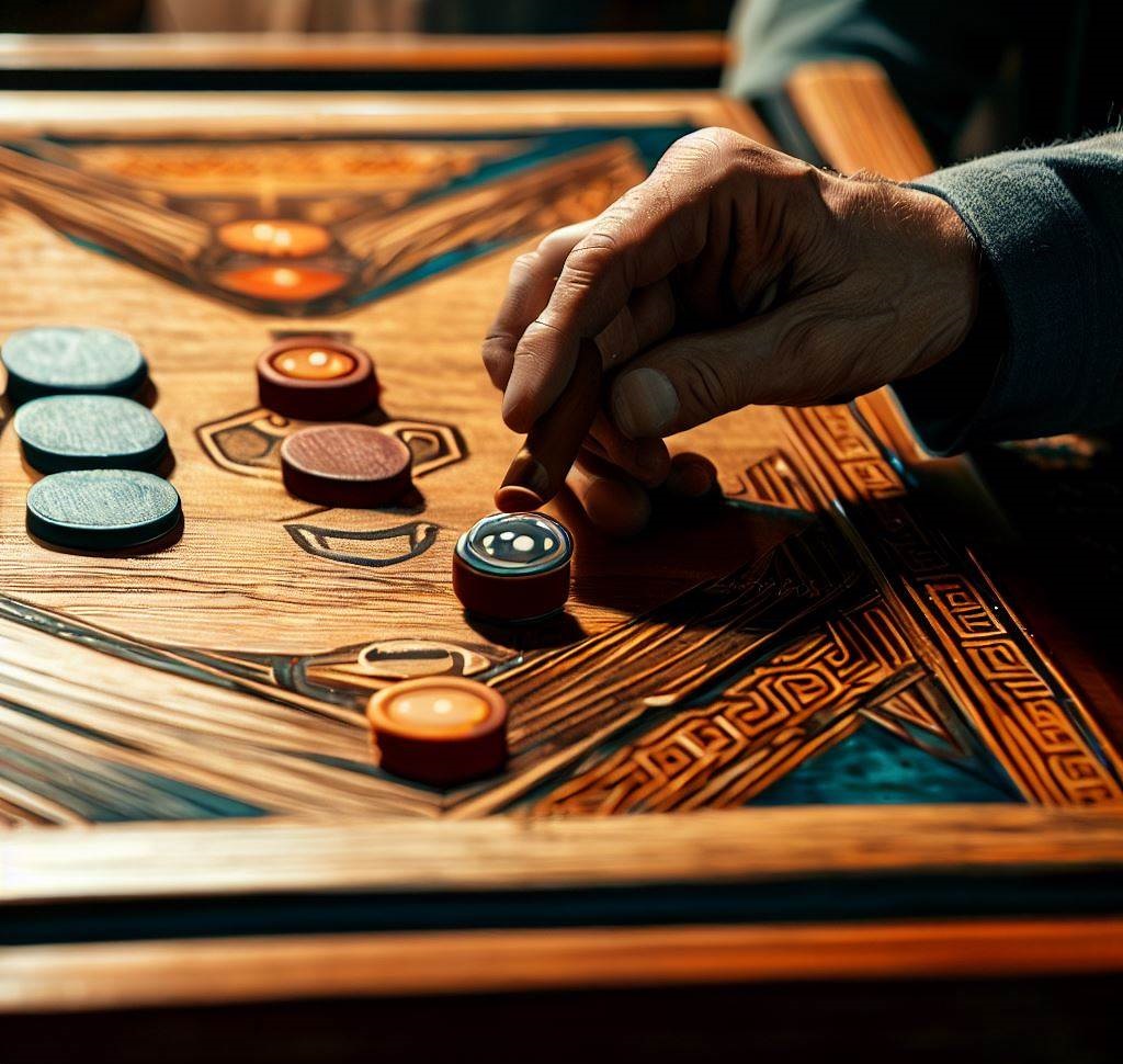 Hand painted backgammon set