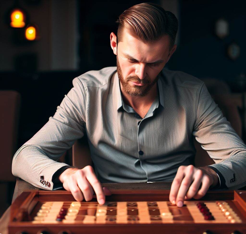 Crafted wooden Backgammon Set
