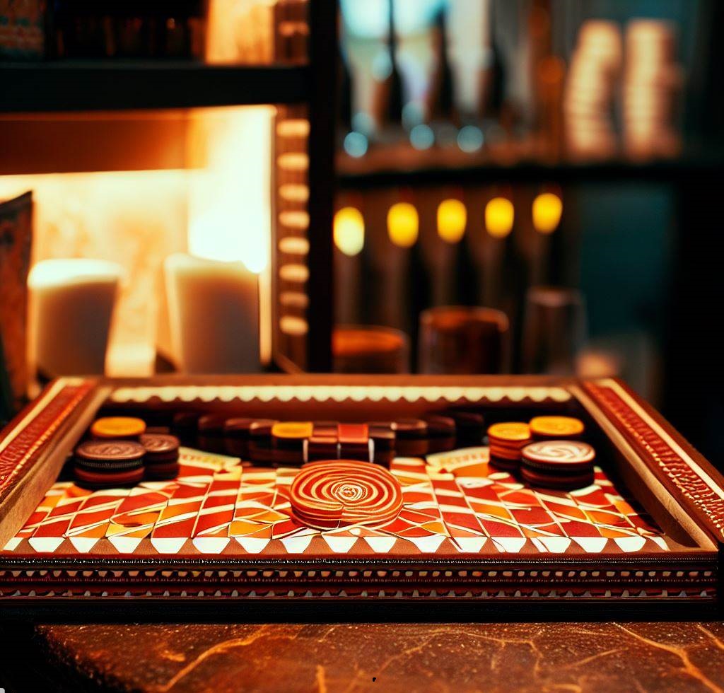 Handmade Khatam Kari backgammon set