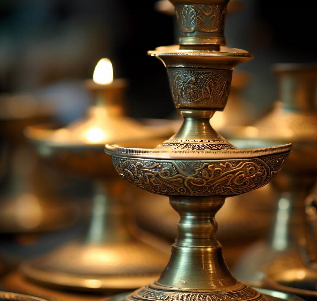 Persian Brass Candle Holder