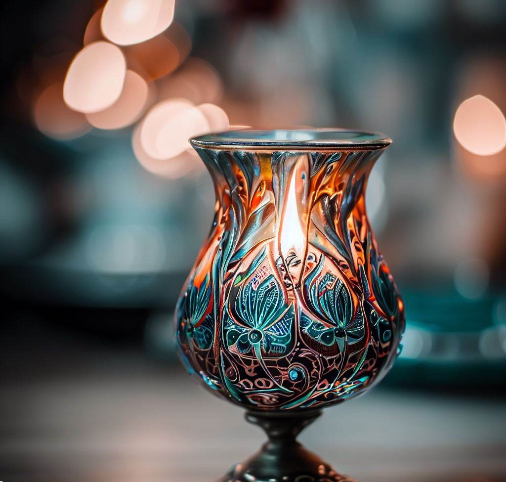 Persian Glass Candle Holder