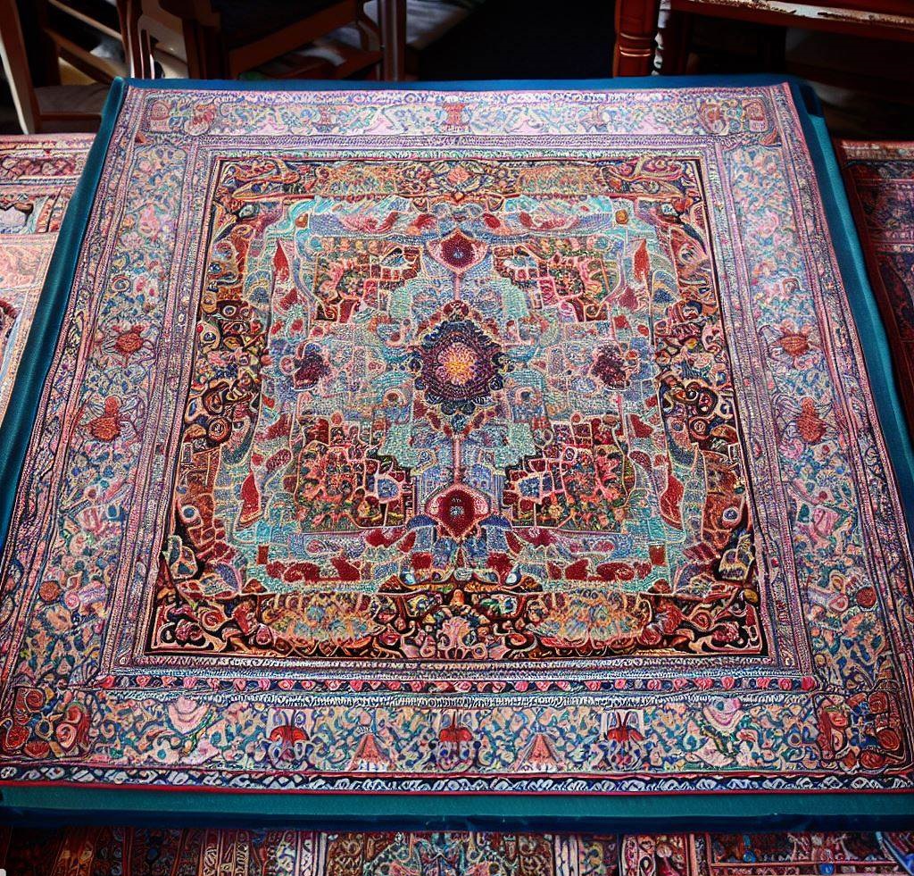 Kaufen Sie persische handgefertigte quadratische Tischtücher aus Termeh