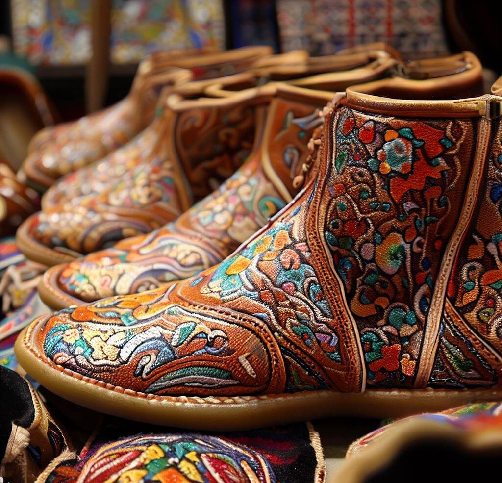 Persische handgefertigte Termeh-Schuhe