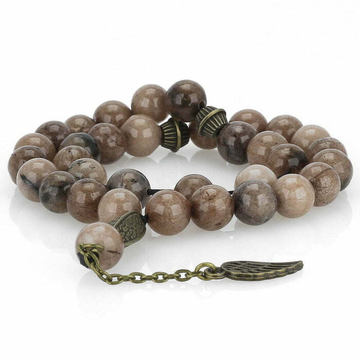 Real Brown Agate luxury Tasbih with 33 Beads, Misbaha, Natural Healing Gemstone