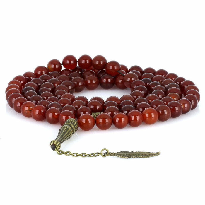 Real Coarse Grain Red Agate luxury Tasbih and Necklace with 101 Beads, Misbaha, Natural Healing Gemstone