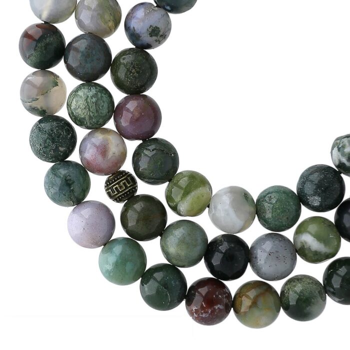 Real Jasper and Moss luxury Agate Tasbih with 66 Beads, Misbaha, Natural Healing Gemstone