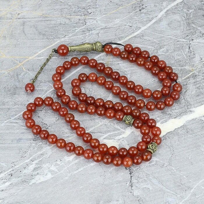 Real Red Agate luxury Tasbih and Necklace with 101 Beads, Misbaha, Natural Healing Gemstone