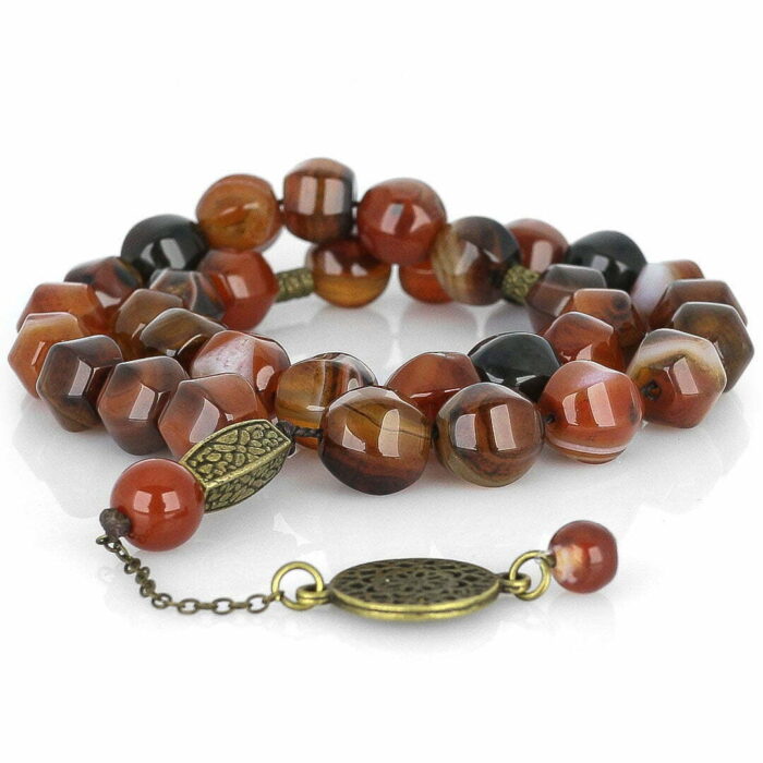 Real Red Agate luxury Tasbih with 33 Beads, Misbaha, Natural Healing Gemstone