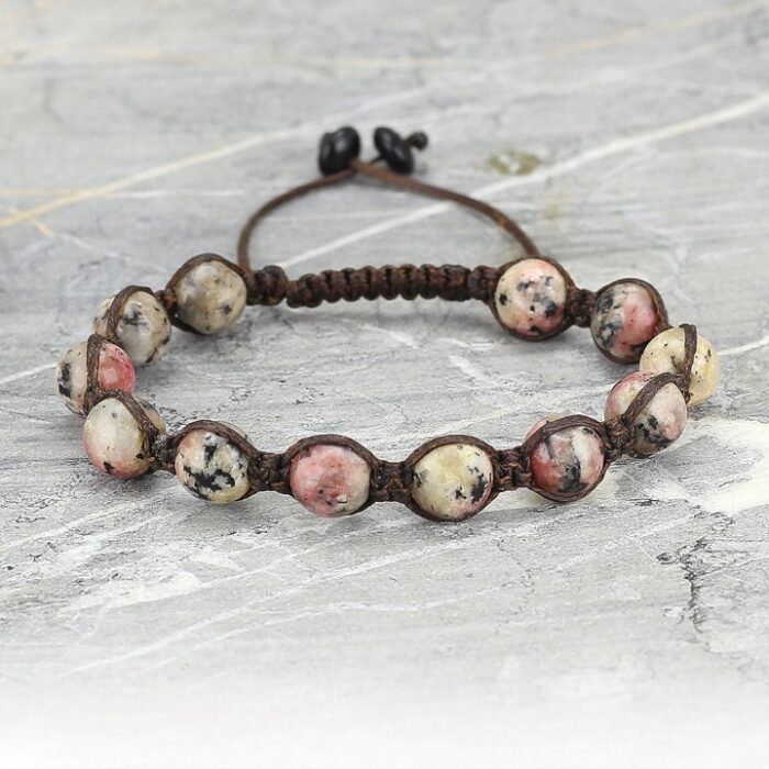Real Rhodonite Beautiful Bracelet with Colorful Pattern, Excellent Quality, Free Size
