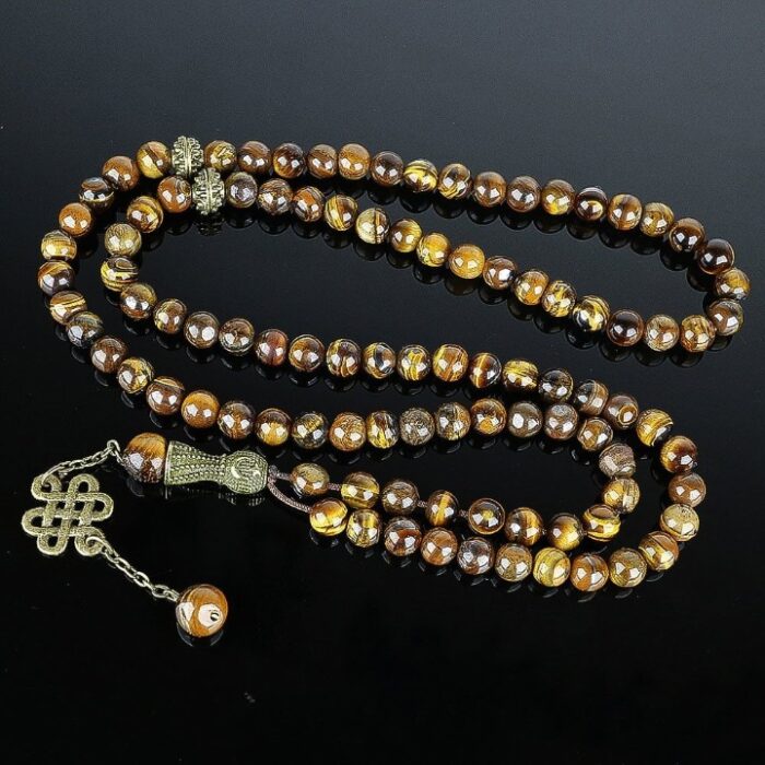 Real Tiger Eye luxury Tasbih and Necklace with 101 Beads (6 mm), Misbaha, Natural Healing Gemstone